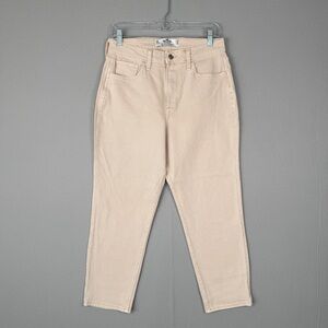 HOLLISTER Curvy High Rise Mom Jeans 29 Beige Vintage Stretch Denim Tapered Ankle